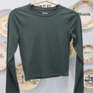Hollister Women's Dark Green Long Sleeve Top